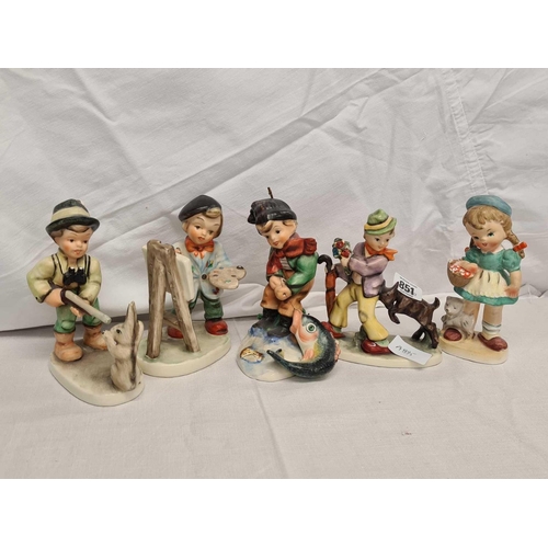 851 - 5 FRIEDAL FIGURINES MADE IN WESTERN GERMANY DEPICTING CHILDREN IN VARIOUS POSE'S