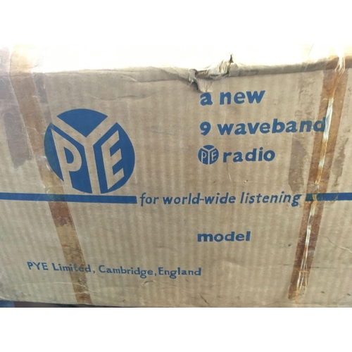 859 - PERIOD PYE 9 WAVE BAND RADIO IN ORIGINAL BOX