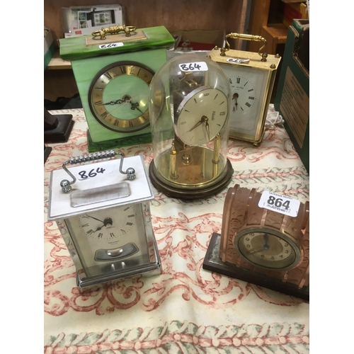 864 - 5 CLOCKS FOR SPARES OR REPAIR