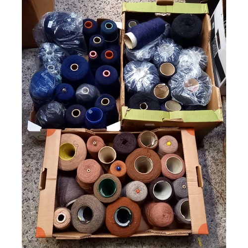 87 - 6 CARTONS OF VARIOUS COLOURED WOOL CONES