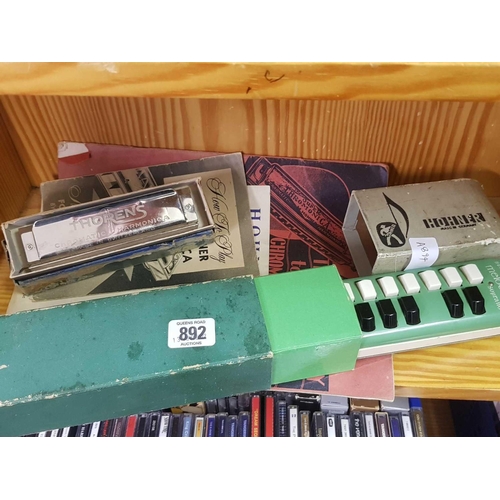 892 - BOXED HOHNER MELODICAMADE IN GERMANY & BOXED THORENS CROMATIC HARMONICA & OTHER PAPERWORK