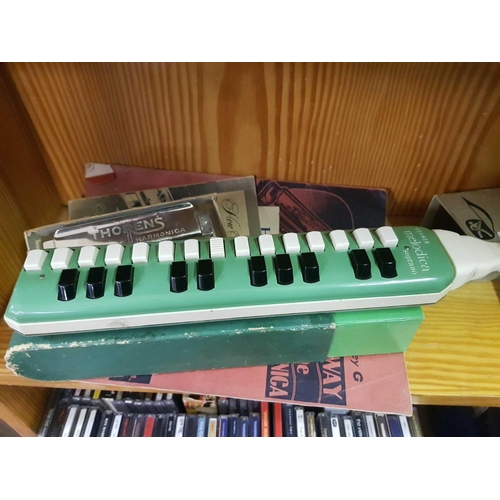 892 - BOXED HOHNER MELODICAMADE IN GERMANY & BOXED THORENS CROMATIC HARMONICA & OTHER PAPERWORK