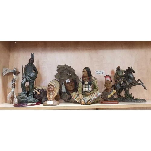 918 - QTY OF NATIVE AMERICAN THEMED RESIN FIGURES