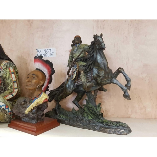 918 - QTY OF NATIVE AMERICAN THEMED RESIN FIGURES