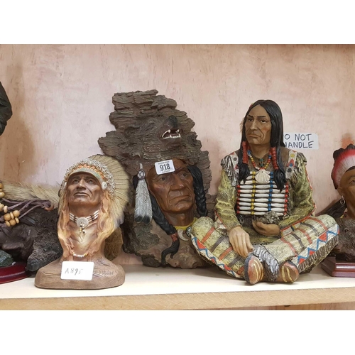 918 - QTY OF NATIVE AMERICAN THEMED RESIN FIGURES