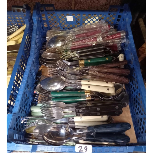 29 - 3 CARTONS OF MISC PLATED & BONE HANDLED CUTLERY