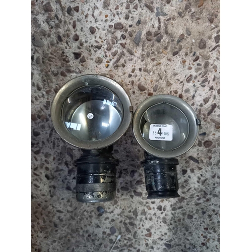 4 - 2 VINTAGE CARBIDE BICYCLE LAMPS