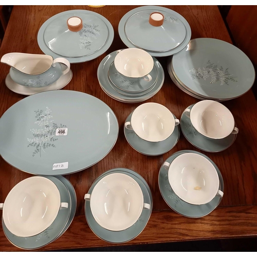 498 - 6 PLACE SETTING OF ROYAL DOULTON FOREST GLADE DESIGN DINNERWARE INCL; LARGE & SMALL PLATES, VEGETABL... 