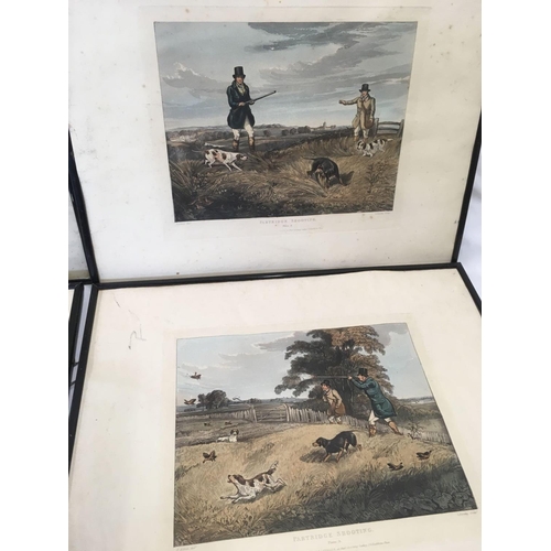 515 - A FULL SET OF COLOURED ENGRAVINGS AFTER HENRY ALKEN, PARTRIDGE SHOOTING, PLATES 1-4, PUBLISHED IN 18... 