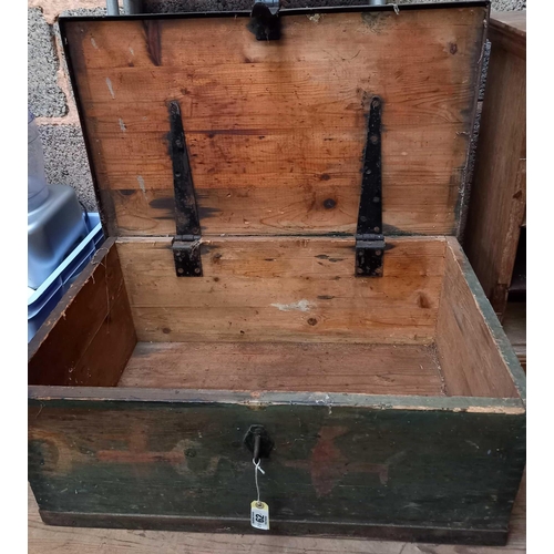 62 - WOODEN TOOL CHEST OR FOOT LOCKER