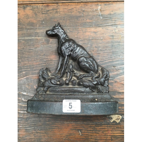 5 - CAST IRON DOOR STOP OF A DOG