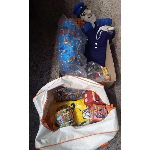 133 - 3 CARTONS & A BAG OF POSTMAN PAT ITEMS