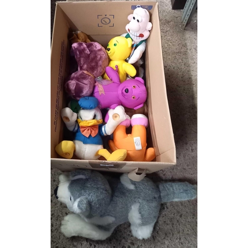 134 - 2 CARTONS OF MISC SOFT TOYS