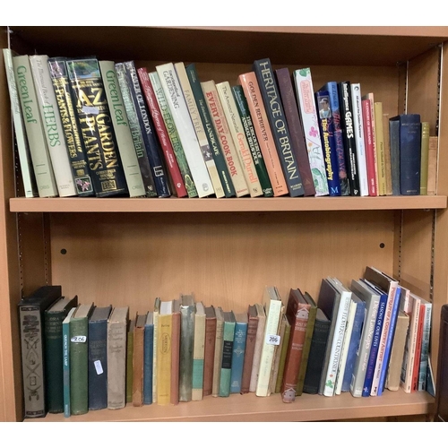 206 - 2 SHELVES OF MAINLY HARDBACK BOOKS, VARIOUS SUBJECTS INCL; GARDENING