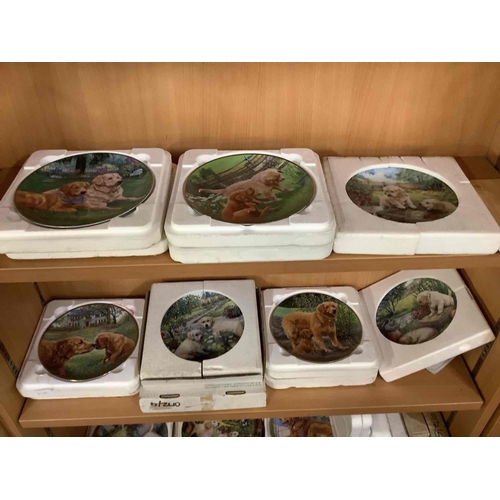 212 - COLLECTION OF 16 DOG THEMED COLLECTORS PLATES INCL; IT'S A DOGS LIFE & GOLDEN MOMENT, LIMITED EDITIO... 