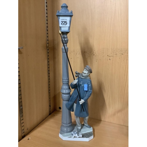 225 - TALL FIGURINE OF A GENTLEMAN 'THE LAMP LIGHTER' WITH BOX