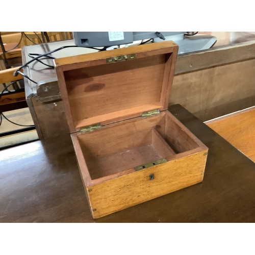 263 - MAHOGANY BOX WITH HINGED LID