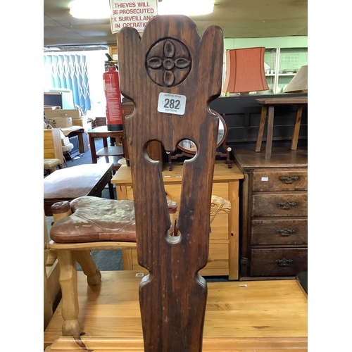 282 - ANTIQUE WELSH CARVED SPINNING CHAIR IN GOOD CONDITION