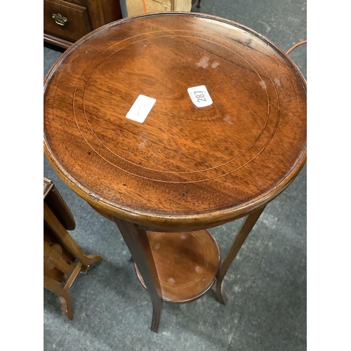 287 - INLAID MAHOGANY 2 TIER PLANT TABLE