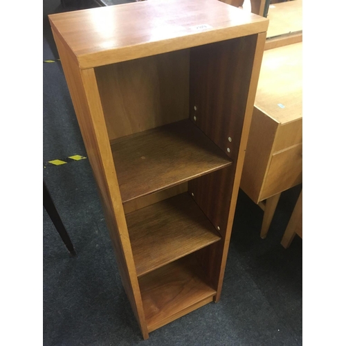 289 - NARROW TEAK BOOKCASE WITH ADJUSTABLE SHELVES