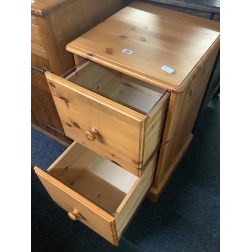 320 - STRIPPED PINE 2 DRAWER FILING CABINET