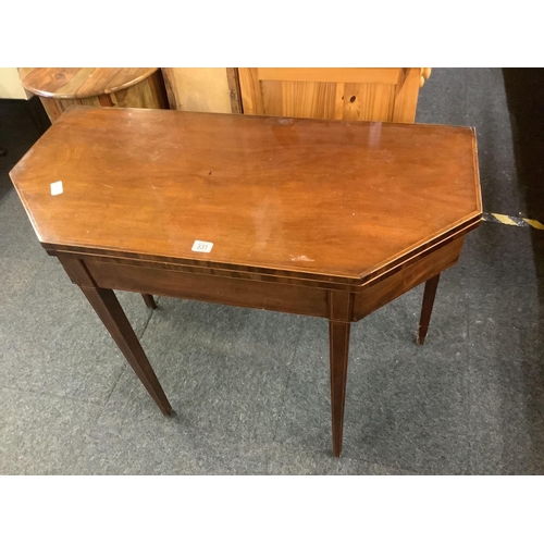 331 - INLAID GEORGIAN MAHOGANY SIDE TABLE WITH FOLDING TOP APPROX 36'' DIA