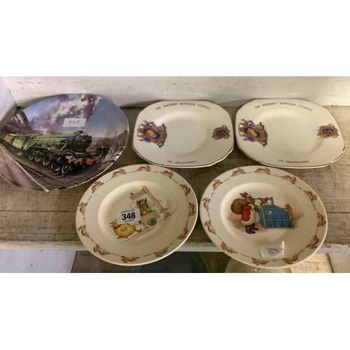 348 - 2 BUNNYKINS PLATES ETC