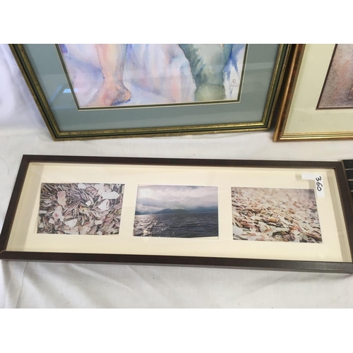 360 - 6 VARIOUS LARGE FRAMED PRINTS