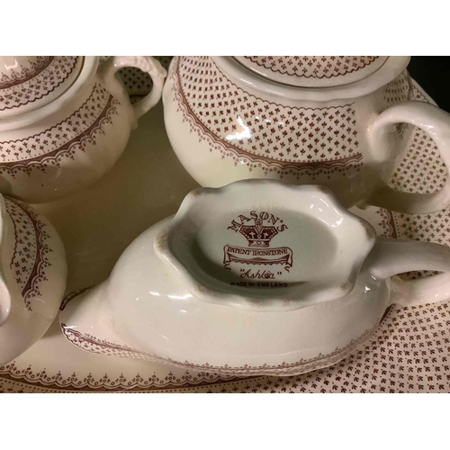 389 - MASONS IRONSTONE PART DINNER/TEA SERVICE, ASHLEA DESIGN, APPROX 42 PIECES