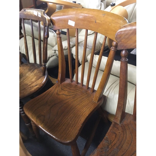 417 - PAIR OF MATCHING OAK STICK BACK CHAIRS