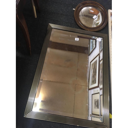 463 - 2 GOLD WALL MIRRORS & A CONVEX MIRROR