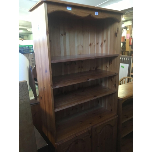 473 - MODERN PINE BOOKCASE WITH DOORS