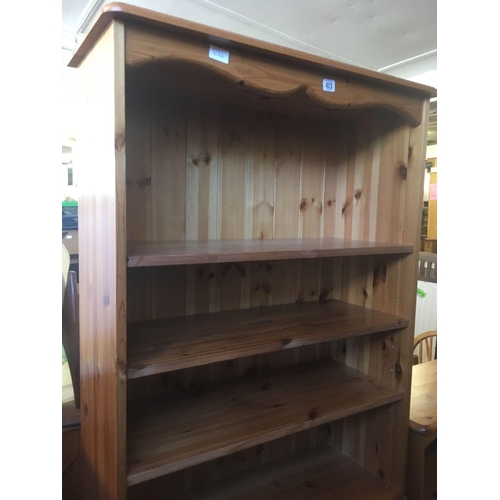 473 - MODERN PINE BOOKCASE WITH DOORS