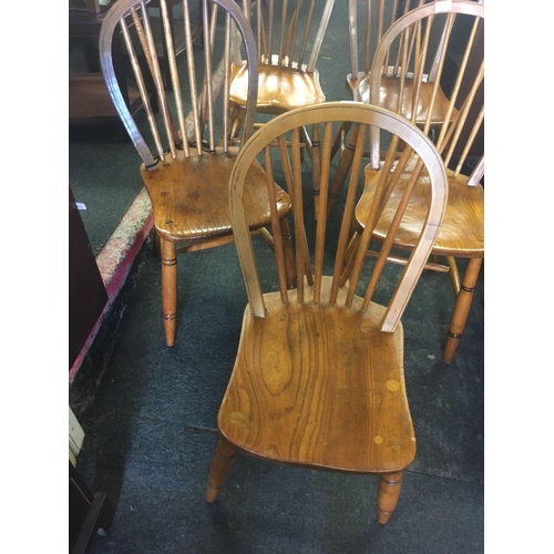 479 - 5 ELM STICK BACK DINING CHAIRS