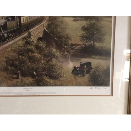 509 - COLOURED LIMITED EDITION PRINT OF GWR STEAM LOCOMOTIVE ENTITLED ''CROSS COUNTRY''.  SIGNED AND NUMBE... 