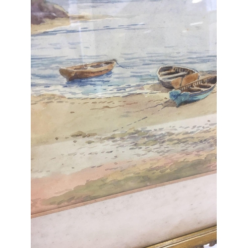 517 - LOUIS MORTIMER 1919, A VIEW OF COMBE MARTIN, DEVON, WATERCOLOUR, SIGNED AND DATED, INSCRIPTION TO RE... 