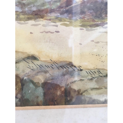 517 - LOUIS MORTIMER 1919, A VIEW OF COMBE MARTIN, DEVON, WATERCOLOUR, SIGNED AND DATED, INSCRIPTION TO RE... 