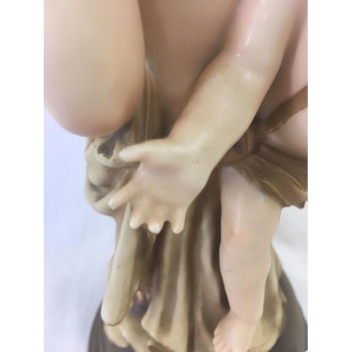 549 - PORCELAIN FIGURE OF A WOMAN & CHILD