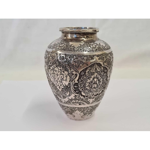 553 - PERSIAN SILVER VASE, 4'' HIGH