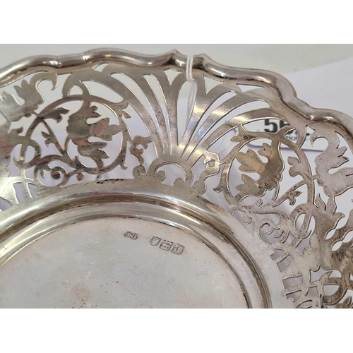 562 - A SILVER PIERCED BASKET H/M LONDON 1899 BY J.H DIAMETER 7'', 221G