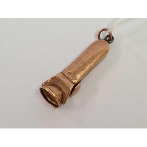 586 - 9ct GOLD CHEROOT CUTTER, 14g TOTAL