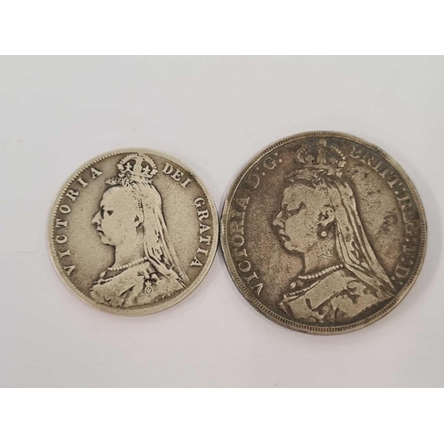 599 - HALF CROWN 1892 & A CROWN 1892