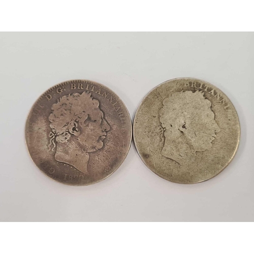 608 - GEORGE III CROWN & 1820 CROWN