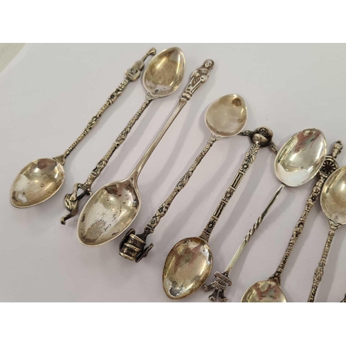 614 - BAG OF SOUVENIR SPOONS WITH FANCY FINIAL'S, 100g