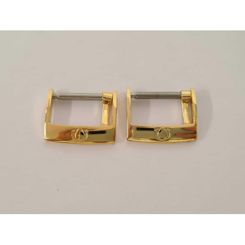 619 - 2 GOLD COLOURED 10mm OMEGA BUCKLES