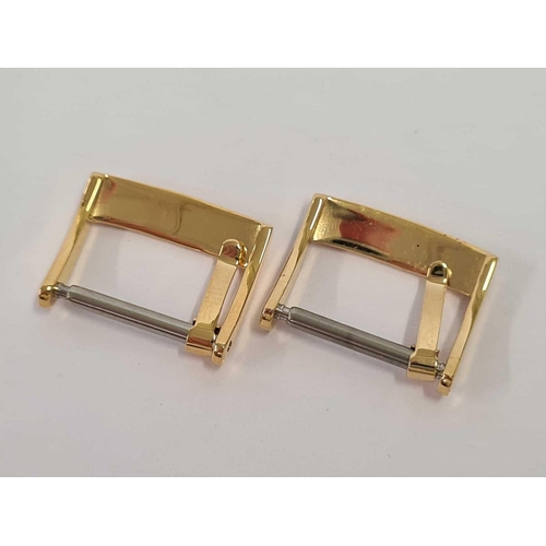 619 - 2 GOLD COLOURED 10mm OMEGA BUCKLES