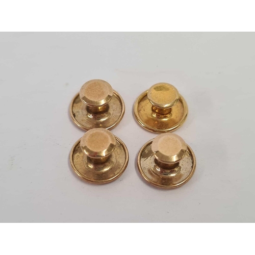 623 - FOUR 9ct BUTTON STUDS, 2.3g