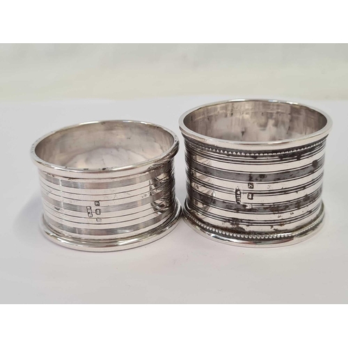 628 - 2 SILVER NAPKIN RINGS, 24g