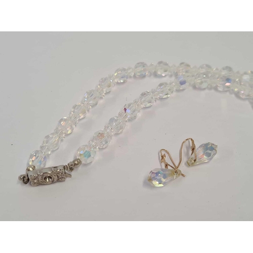 643 - WHITE STONE NECKLACE WITH EARRINGS