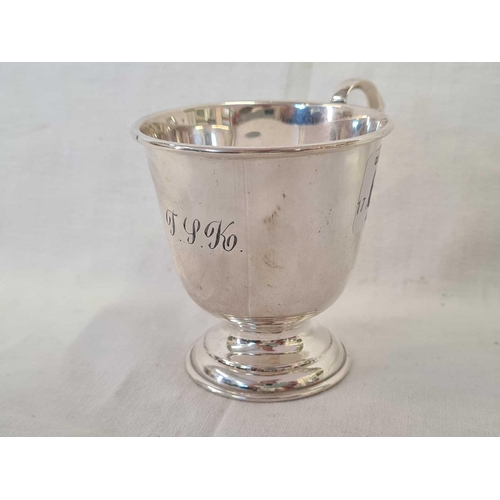 671 - SILVER CHRISTENING MUG, 74g